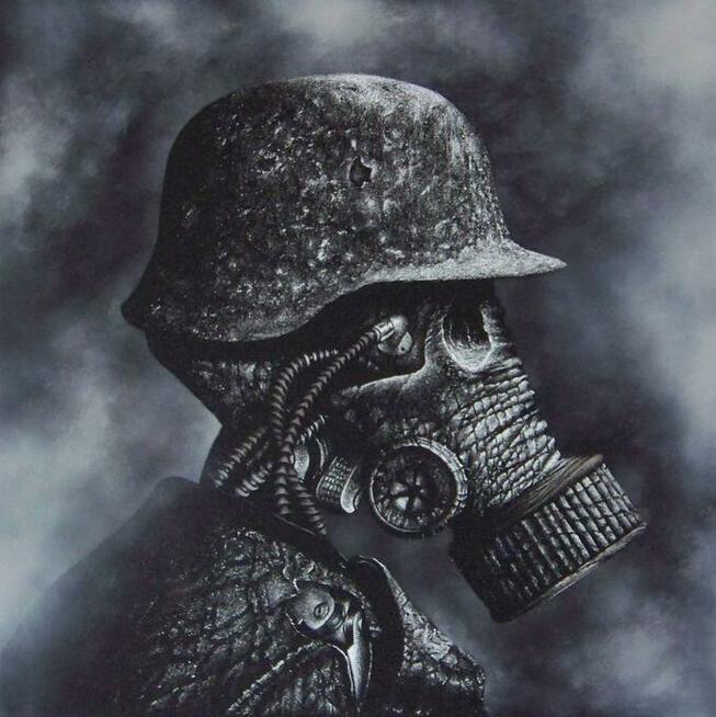 Ręcznie grawerowany obraz na blasze + zwęglona rama ...