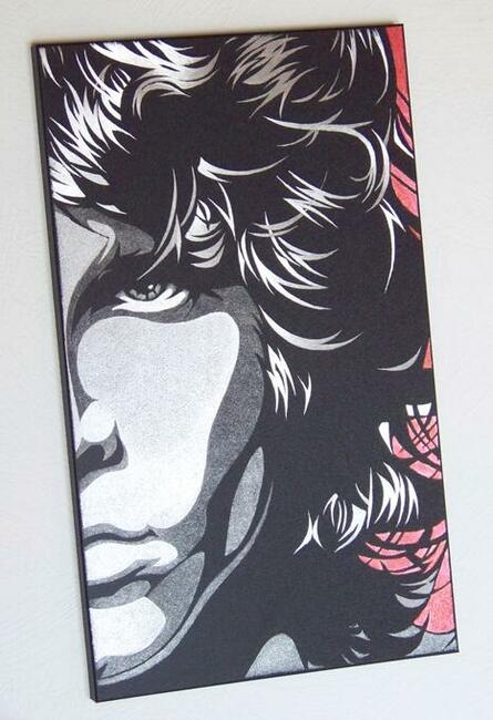 The Doors Jim Morrison Rzeźbiony obraz... Grawer Metal