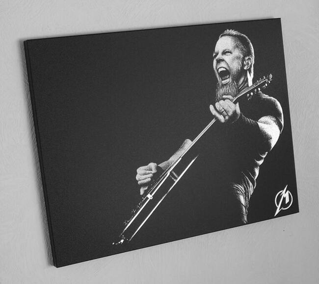 James Hetfield Metallica Rzeźbiony obraz... Grawer Metal
