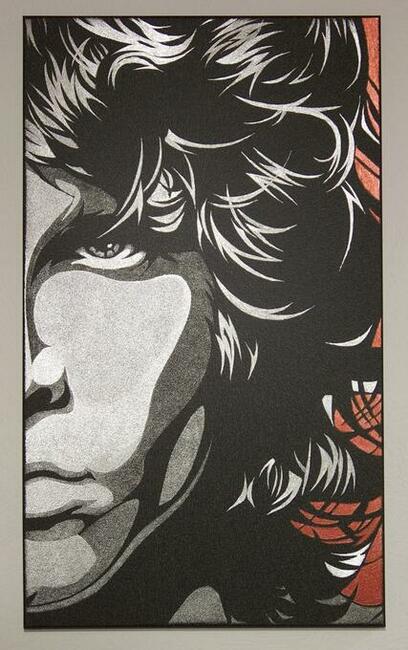 The Doors Jim Morrison Rzeźbiony obraz... Grawer Metal