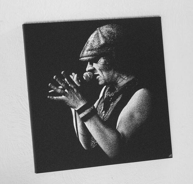 Brian Johnson AC/DC obraz ręcznie grawerowany na blasze ...