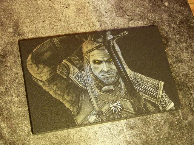 Wiedźmin Oryginalny obraz ręcznie rzeźbiony w blasze Grawer