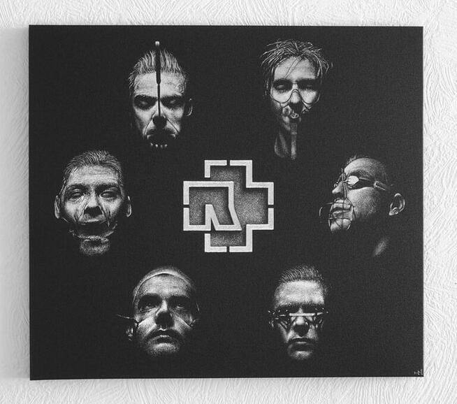 Rammstein Obraz na ścianę ręcznie rzeźbiony w blasze Grawer