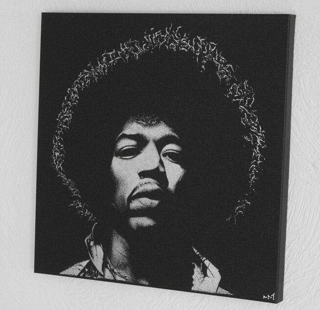 Jimi Hendrix Oryginalny obraz Grawerka Staloryt Metal