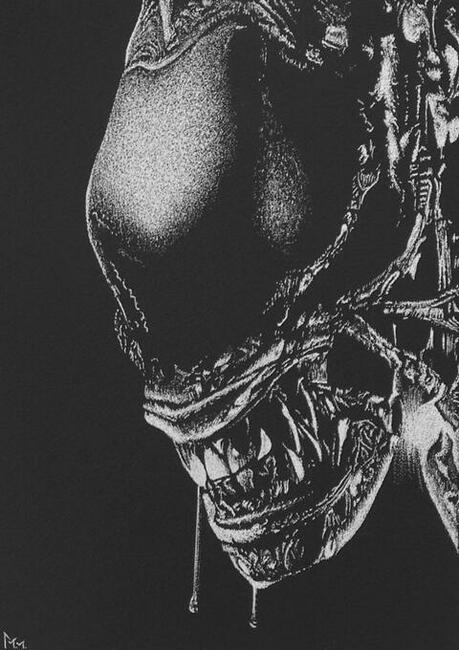 Alien Obcy Obraz na blasze... Oryginalny prezent Grawerka