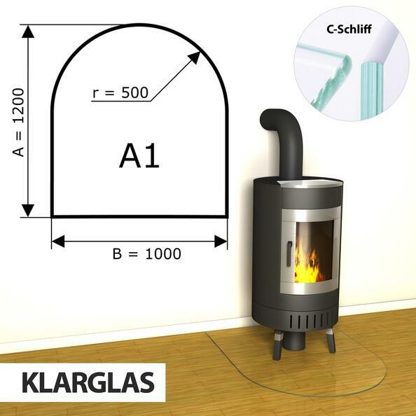 Szyba pod kominek ze szkła hartowanego A1 - 1200x1000