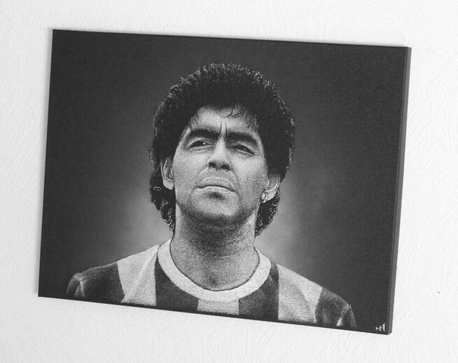 Diego Maradona Obraz ręcznie rzeźbiony ... Grawer Metal