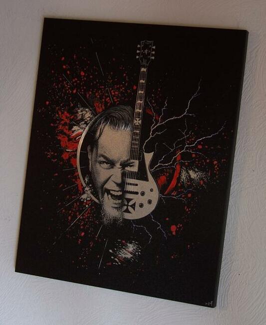James Hetfield Metallica Rzeźbiony obraz... Grawer Metal