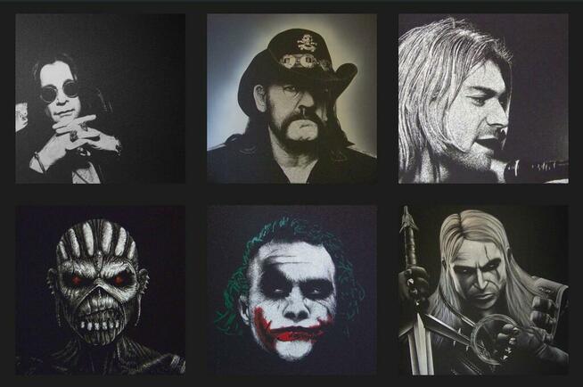 Lemmy Motorhead Obraz ręcznie rzeźbiony Grawer Staloryt