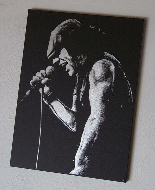AC/DC Brian Johnson Rzeźbiony obraz ... Grawer