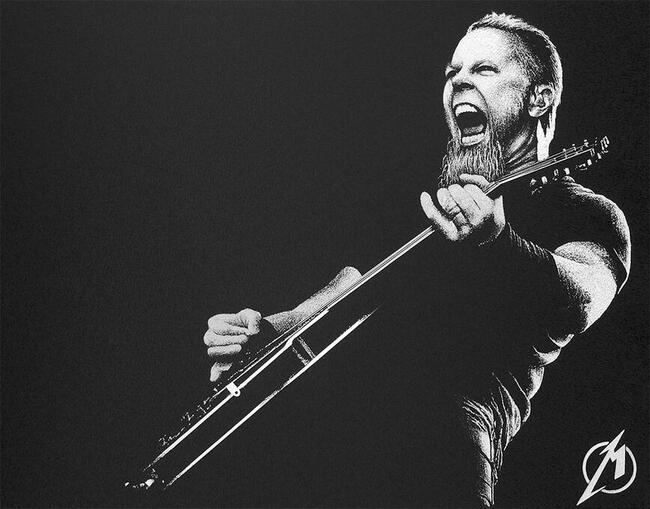James Hetfield Metallica Rzeźbiony obraz... Grawer Metal