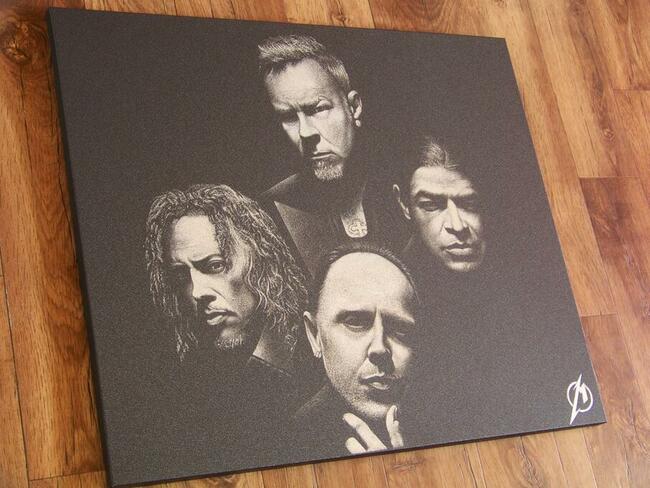 Metallica obraz ręcznie rzeźbiony Staloryt Grawer stal ....