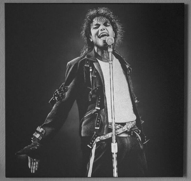 Michael Jackson Ręcznie grawerowany obraz ... blacha stal