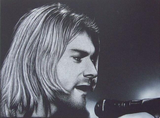 Nirvana Kurt Cobain Obraz na blasze ... Grawerka stal metal