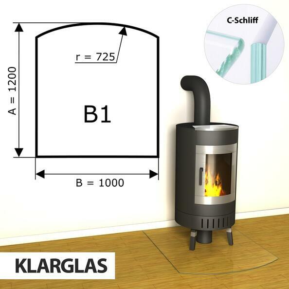 Szyba pod kominek ze szkła hartowanego B1 - 1200x1000