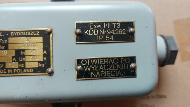 Belma B.Z.E. _Bydgoszcz Typ SP In 25A Exe I/II T3 KDB Nr 94.