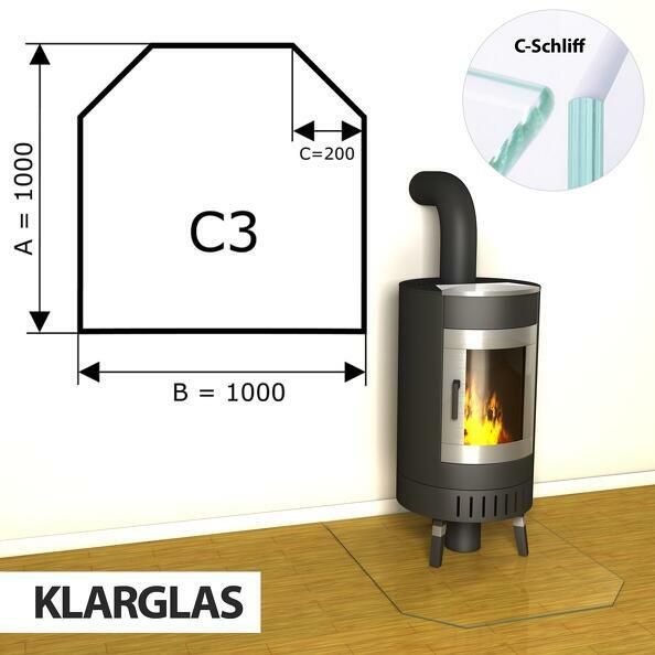 Szyba pod kominek ze szkła hartowanego C3 - 1000x1000