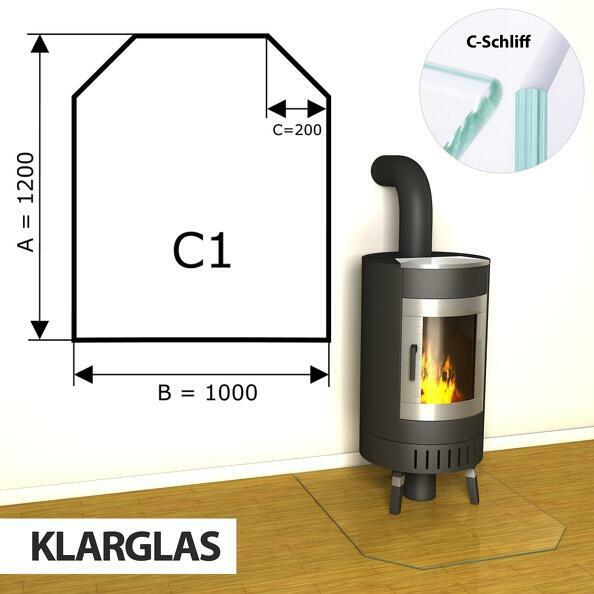 Szyba pod kominek ze szkła hartowanego C1 - 1200x1000