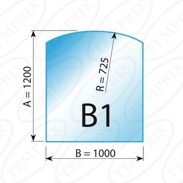 Szyba pod kominek ze szkła hartowanego B1 - 1200x1000