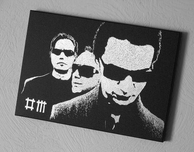 Depeche Mode obraz ręcznie rzeźbiony w blasze ... Grawerka