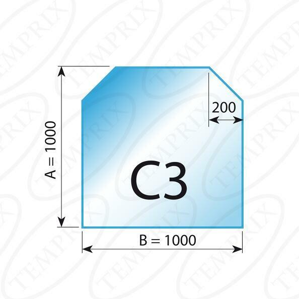 Szyba pod kominek ze szkła hartowanego C3 - 1000x1000