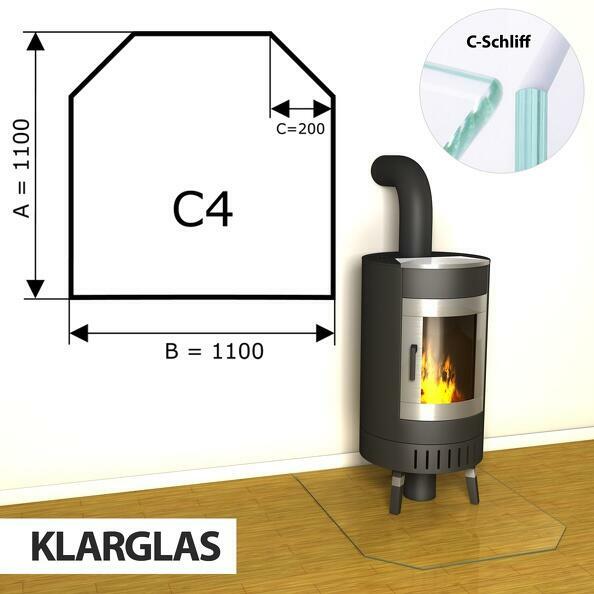 Szyba pod kominek ze szkła hartowanego C4 - 1100x1100