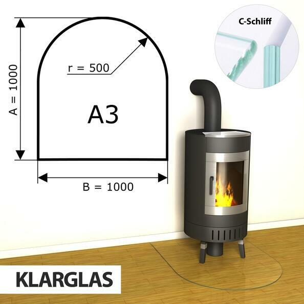 Szyba pod kominek ze szkła hartowanego A3 - 1000x1000