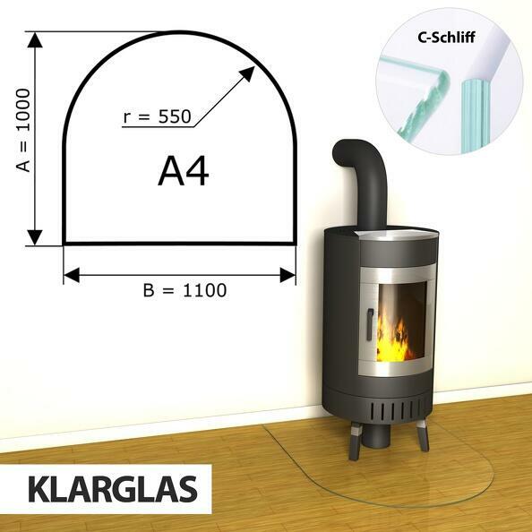 Szyba pod kominek ze szkła hartowanego A4 - 1000x1100