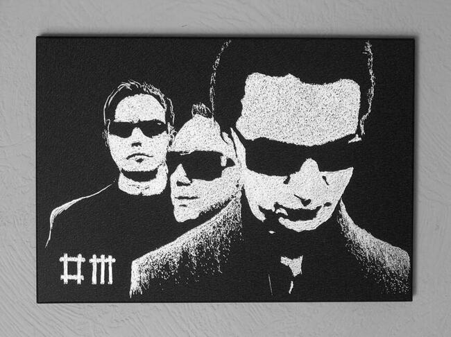 Depeche Mode obraz ręcznie rzeźbiony w blasze ... Grawerka