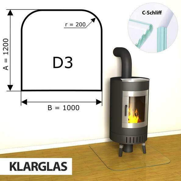 Szyba pod kominek ze szkła hartowanego D3 - 1000x1000