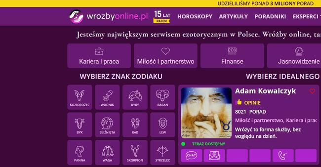 Adam wrozbita wrozbyonline Tarot