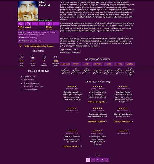 Adam wrozbita wrozbyonline Tarot