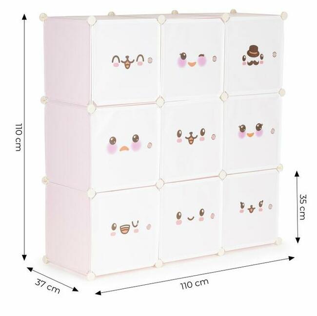 Regał Szafka modułowa dla dzieci, 9 półek, pokój dziecięcy