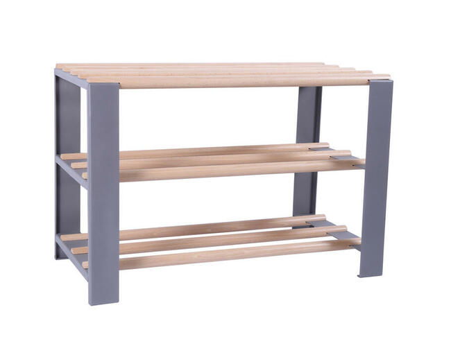 Stojak do butów z drewnem bukowym