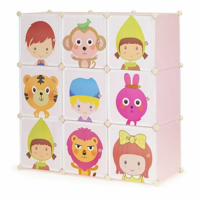 Regał Szafka modułowa dla dzieci, 9 półek, pokój dziecięcy