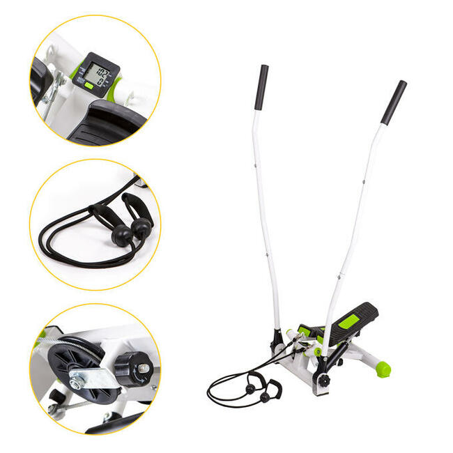 Stepper do ćwiczeń, skrętny z uchwytami i linkami