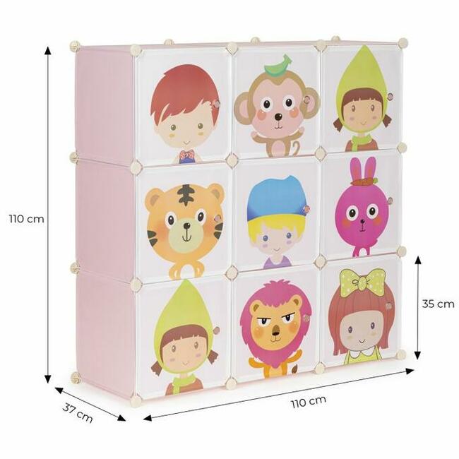 Regał Szafka modułowa dla dzieci, 9 półek, pokój dziecięcy