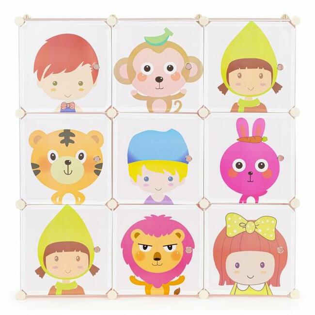 Regał Szafka modułowa dla dzieci, 9 półek, pokój dziecięcy