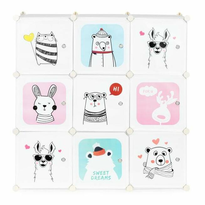 Regał Szafka modułowa dla dzieci, 9 półek, pokój dziecięcy