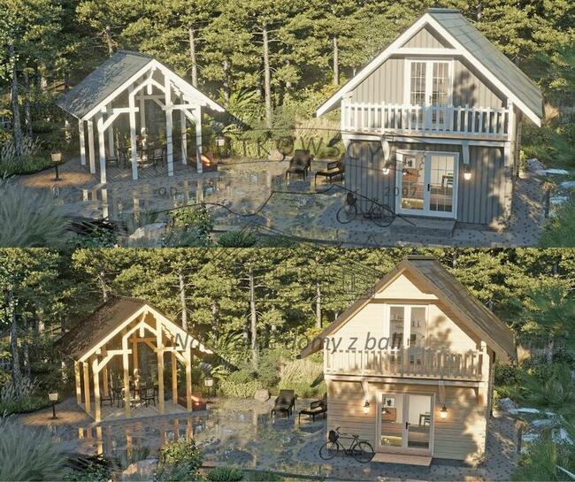 Dom szkieletowy 5mx7m z poddaszem użytkowym