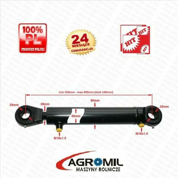 Cylinder siłownik hydrauliczny SKOK 140 L 350 tłok