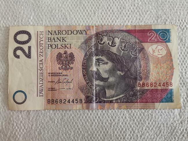 Banknot 20 zł. Nr ser. 682...