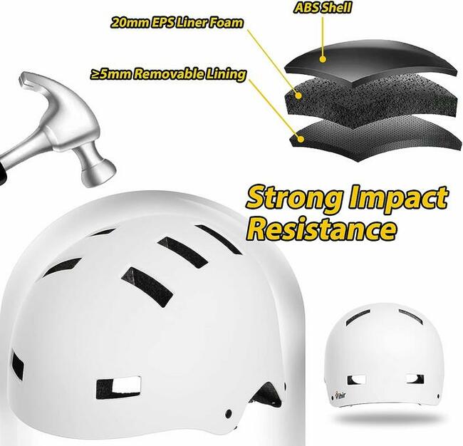 Kask rowerowy Vihir MTB BMX biały rozmiar S