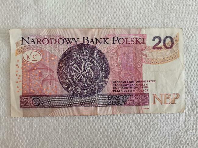Banknot 20 zł. Nr ser. 423...