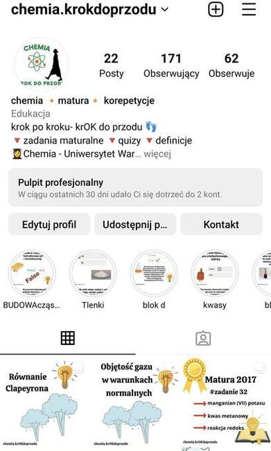 *KOREPETYCJE Z CHEMII*ABSOLWENTKA UW*