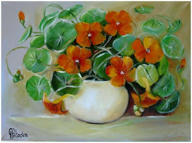 Nasturcje obraz olejny 30-40cm