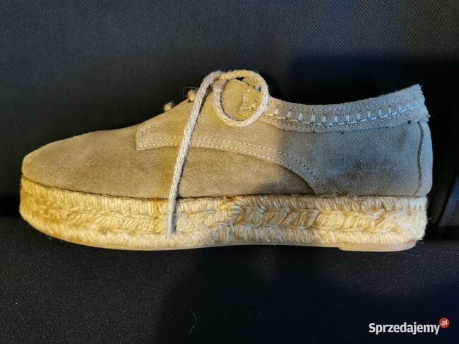 Firmowe Espadryle Ibiza Zamsz Beżowe Rozm.39