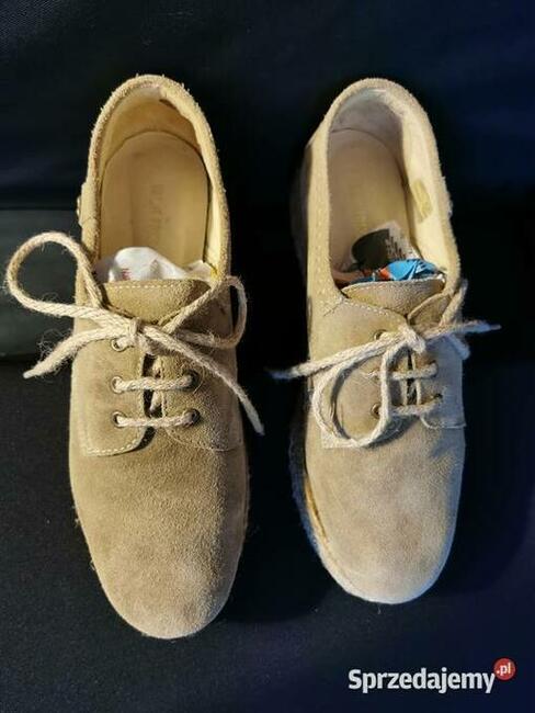 Firmowe Espadryle Ibiza Zamsz Beżowe Rozm.39