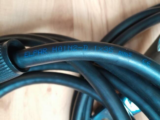 Przewody kable 35mm2 spawalnicze zestaw elektrodowy + masa