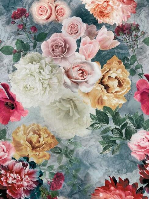 Róże, D-141, tkanina dekoracyjna, tapicerska